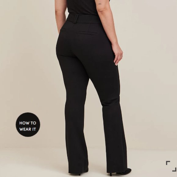 Torrid Trouser Slim Boot Studio Luxe Ponte Mid-Rise Pant 18 - Picture 6 of 6